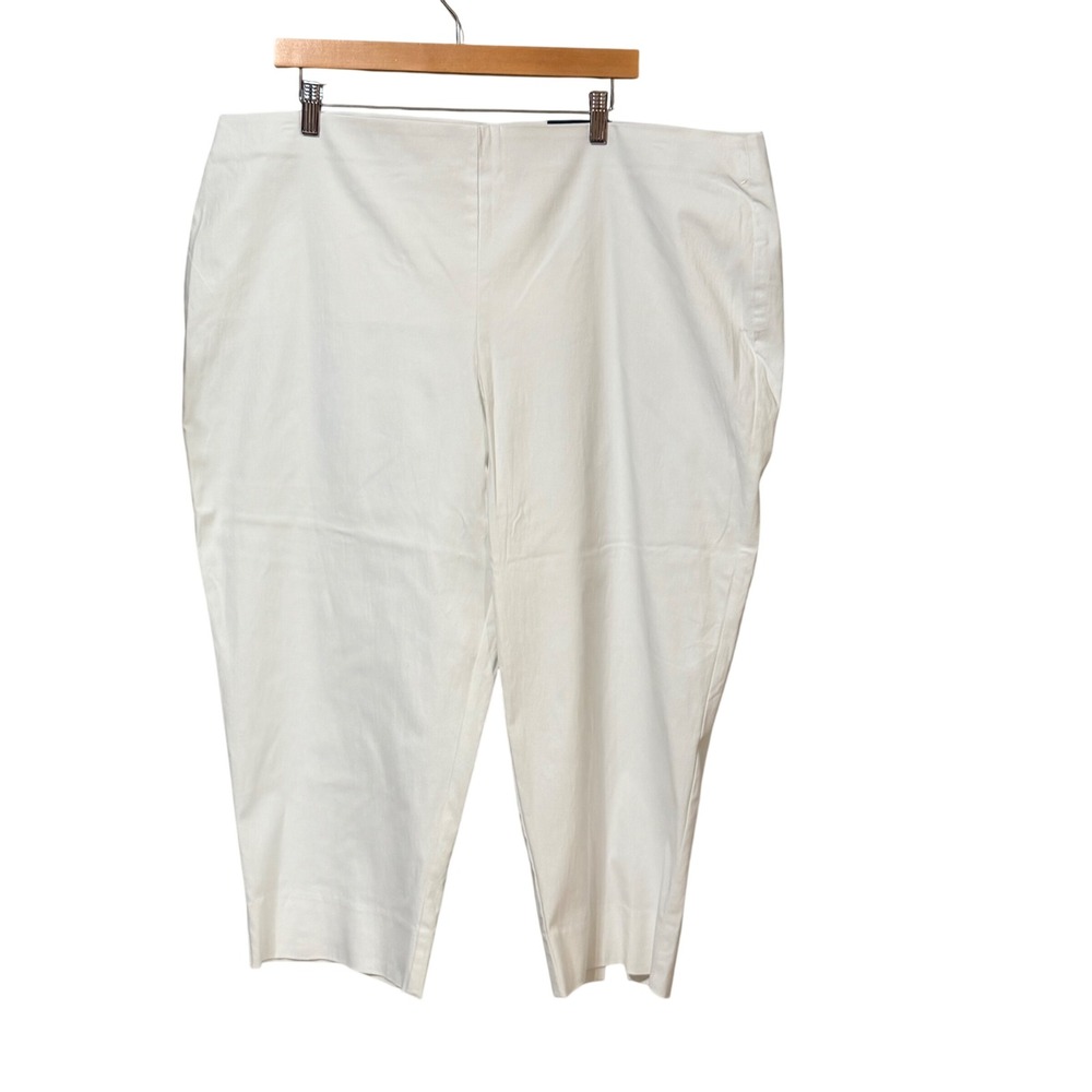 Charter Club Chelsea Capri Pants White 22W Tummy Slimming Pull On Stretch New
